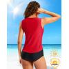G Gradual Tankini Tops for Women High Neck Swimsuits Swim Top Modest Bathing Suit Swimwear Tank Top only No Bottom(Red)