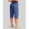 G Gradual Women’s 15” Long Shorts Below The Knee Hiking Cargo Capris Stretch Quick Dry Bermuda Shorts for Women with Pockets(Blue)