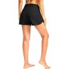 G Gradual Women’s 3″ High Waisted Swim Board Shorts with Pockets Quick Dry Swimsuit Bottoms Bathing Suit for Women with Liner(Black)