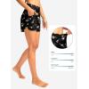 G Gradual Women’s 3″ High Waisted Swim Board Shorts with Pockets Quick Dry Swimsuit Bottoms Bathing Suit for Women with Liner(Black Floral)