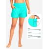 G Gradual Women’s 3″ High Waisted Swim Board Shorts with Pockets Quick Dry Swimsuit Bottoms Bathing Suit for Women with Liner(Cyan)