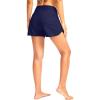 G Gradual Women’s 3″ High Waisted Swim Board Shorts with Pockets Quick Dry Swimsuit Bottoms Bathing Suit for Women with Liner(Navy)