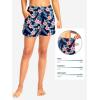 G Gradual Women’s 3″ High Waisted Swim Board Shorts with Pockets Quick Dry Swimsuit Bottoms Bathing Suit for Women with Liner(Navy Flower)