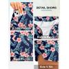 G Gradual Women’s 3″ High Waisted Swim Board Shorts with Pockets Quick Dry Swimsuit Bottoms Bathing Suit for Women with Liner(Navy Flower)