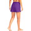 G Gradual Women’s 3″ High Waisted Swim Board Shorts with Pockets Quick Dry Swimsuit Bottoms Bathing Suit for Women with Liner(Purple)