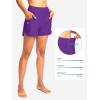 G Gradual Women’s 3″ High Waisted Swim Board Shorts with Pockets Quick Dry Swimsuit Bottoms Bathing Suit for Women with Liner(Purple)
