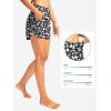 G Gradual Women’s 3″ High Waisted Swim Board Shorts with Pockets Quick Dry Swimsuit Bottoms Bathing Suit for Women with Liner(White Flower)