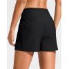 G Gradual Women’s 4″ High Waisted Swim Board Shorts with Pockets Quick Dry Swimming Swimsuit Bathing Suit Bottoms for Women(Black)