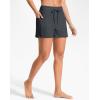 G Gradual Women’s 4″ High Waisted Swim Board Shorts with Pockets Quick Dry Swimming Swimsuit Bathing Suit Bottoms for Women(Dark Grey)