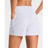G Gradual Women’s 4″ High Waisted Swim Board Shorts with Pockets Quick Dry Swimming Swimsuit Bathing Suit Bottoms for Women(White)