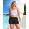 G Gradual Women’s 4″ Swim Board Shorts High Waisted Tummy Control Swimsuit Bathing Suit Bottoms for Women with Liner Pocket(Black)