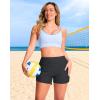 G Gradual Women’s 4″ Swim Board Shorts High Waisted Tummy Control Swimsuit Bathing Suit Bottoms for Women with Liner Pocket(Dark Grey)