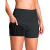 G Gradual Women’s 4″ Swim Board Shorts High Waisted Tummy Control Swimsuit Bathing Suit Bottoms for Women with Liner Pocket(Dark Grey)