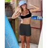 G Gradual Women’s 4″ Swim Board Shorts High Waisted Tummy Control Swimsuit Bathing Suit Bottoms for Women with Liner Pocket(Dark Grey)