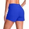 G Gradual Women’s 4″ Swim Board Shorts High Waisted Tummy Control Swimsuit Bathing Suit Bottoms for Women with Liner Pocket(Dazzling Blue)