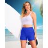 G Gradual Women’s 4″ Swim Board Shorts High Waisted Tummy Control Swimsuit Bathing Suit Bottoms for Women with Liner Pocket(Dazzling Blue)