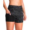 G Gradual Women’s 4″ Swim Board Shorts High Waisted Tummy Control Swimsuit Bathing Suit Bottoms for Women with Liner Pocket(Grey Camo)