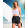 G Gradual Women’s 4″ Swim Board Shorts High Waisted Tummy Control Swimsuit Bathing Suit Bottoms for Women with Liner Pocket(Grey Camo)