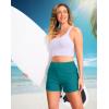 G Gradual Women’s 4″ Swim Board Shorts High Waisted Tummy Control Swimsuit Bathing Suit Bottoms for Women with Liner Pocket(Lake Blue)