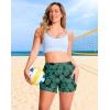 G Gradual Women’s 4″ Swim Board Shorts High Waisted Tummy Control Swimsuit Bathing Suit Bottoms for Women with Liner Pocket(Leaf)