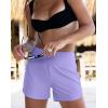 G Gradual Women’s 4″ Swim Board Shorts High Waisted Tummy Control Swimsuit Bathing Suit Bottoms for Women with Liner Pocket(Light Purple)