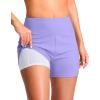 G Gradual Women’s 4″ Swim Board Shorts High Waisted Tummy Control Swimsuit Bathing Suit Bottoms for Women with Liner Pocket(Light Purple)