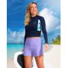 G Gradual Women’s 4″ Swim Board Shorts High Waisted Tummy Control Swimsuit Bathing Suit Bottoms for Women with Liner Pocket(Light Purple)