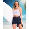 G Gradual Women’s 4″ Swim Board Shorts High Waisted Tummy Control Swimsuit Bathing Suit Bottoms for Women with Liner Pocket(Navy)