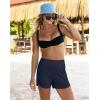 G Gradual Women’s 4″ Swim Board Shorts High Waisted Tummy Control Swimsuit Bathing Suit Bottoms for Women with Liner Pocket(Navy)