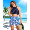 G Gradual Women’s 4″ Swim Board Shorts High Waisted Tummy Control Swimsuit Bathing Suit Bottoms for Women with Liner Pocket(Navy Flower)