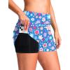 G Gradual Women’s 4″ Swim Board Shorts High Waisted Tummy Control Swimsuit Bathing Suit Bottoms for Women with Liner Pocket(Navy Flower)