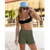 G Gradual Women’s 4″ Swim Board Shorts High Waisted Tummy Control Swimsuit Bathing Suit Bottoms for Women with Liner Pocket(Olive)