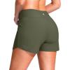 G Gradual Women’s 4″ Swim Board Shorts High Waisted Tummy Control Swimsuit Bathing Suit Bottoms for Women with Liner Pocket(Olive)