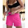 G Gradual Women’s 4″ Swim Board Shorts High Waisted Tummy Control Swimsuit Bathing Suit Bottoms for Women with Liner Pocket(Rosy)