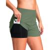 G Gradual Women’s 4″ Swim Board Shorts High Waisted Tummy Control Swimsuit Bathing Suit Bottoms for Women with Liner Pocket(Sage)