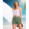 G Gradual Women’s 4″ Swim Board Shorts High Waisted Tummy Control Swimsuit Bathing Suit Bottoms for Women with Liner Pocket(Sage)