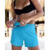 G Gradual Women’s 4″ Swim Board Shorts High Waisted Tummy Control Swimsuit Bathing Suit Bottoms for Women with Liner Pocket(Sky Blue)