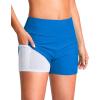 G Gradual Women’s 4″ Swim Board Shorts High Waisted Tummy Control Swimsuit Bathing Suit Bottoms for Women with Liner Pocket(Vivid Blue)