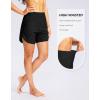 G Gradual Women’s 5″ High Waisted Swim Board Shorts Quick Dry UPF 50+ Swimming Beach Shorts for Women with Liner Pockets(Black)