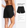 G Gradual Women’s 5″ High Waisted Swim Board Shorts Quick Dry UPF 50+ Swimming Beach Shorts for Women with Liner Pockets(Black)