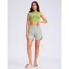 G Gradual Women’s 5″ High Waisted Swim Board Shorts Quick Dry UPF 50+ Swimming Beach Shorts for Women with Liner Pockets(Bright Grey)
