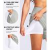 G Gradual Women’s 5″ High Waisted Swim Board Shorts Quick Dry UPF 50+ Swimming Beach Shorts for Women with Liner Pockets(Bright Grey)