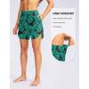 G Gradual Women’s 5″ High Waisted Swim Board Shorts Quick Dry UPF 50+ Swimming Beach Shorts for Women with Liner Pockets(Leaf)
