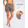 G Gradual Women’s 5″ High Waisted Swim Board Shorts Quick Dry UPF 50+ Swimming Beach Shorts for Women with Liner Pockets(Leopard)