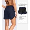 G Gradual Women’s 5″ High Waisted Swim Board Shorts Quick Dry UPF 50+ Swimming Beach Shorts for Women with Liner Pockets(Navy)