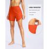 G Gradual Women’s 5″ High Waisted Swim Board Shorts Quick Dry UPF 50+ Swimming Beach Shorts for Women with Liner Pockets(Orange)