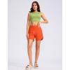 G Gradual Women’s 5″ High Waisted Swim Board Shorts Quick Dry UPF 50+ Swimming Beach Shorts for Women with Liner Pockets(Orange)
