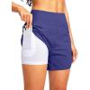 G Gradual Women’s 5″ High Waisted Swim Board Shorts Quick Dry UPF 50+ Swimming Beach Shorts for Women with Liner Pockets(Purple)