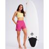 G Gradual Women’s 5″ High Waisted Swim Board Shorts Quick Dry UPF 50+ Swimming Beach Shorts for Women with Liner Pockets(Rosy)