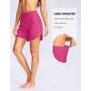 G Gradual Women’s 5″ High Waisted Swim Board Shorts Quick Dry UPF 50+ Swimming Beach Shorts for Women with Liner Pockets(Rosy)